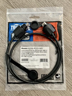 New Tripp Lite Patch Cable Cat5-Cat6 STP RJ45 CMX Outdoor Industrial IP67 3ft  - Image 1 of 4