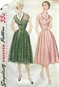 De colección 1940 Simplicity Misses' Vestido Patrón 3619 Talla 16,5 Sin Cortar - Imagen 1 de 2