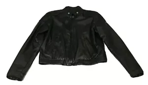 Vintage Brooks Leather Sportswear Black Motorcycle Jacket Size 32 - Foto 1 di 12