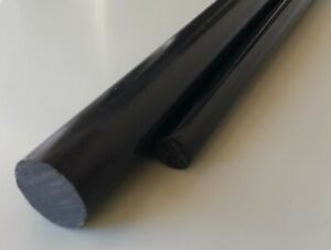 Barra PVC Tonda Piena Colore Nero  Scegli Lunghezza e Diametro