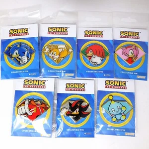 Sonic the Hedgehog Golden Enamel Pin Set Figure Shadow Official SEGA Badges - Picture 1 of 8