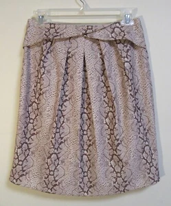 NUEVO NUEVO Falda Lápiz Plisada Patrón Piel de Serpiente Pitón Tostado 4 Nueva Con Etiquetas - Imagen 1 de 8