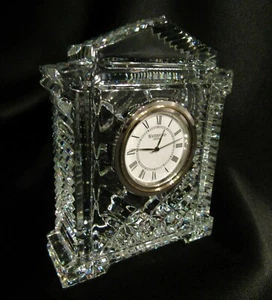 Waterford Grecian Crystal Clock with Glass Face and All Metal 2 Tone Bezel! 5 in - Bild 1 von 12
