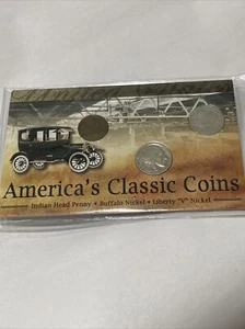 Juego de 3 monedas clásicas de Estados Unidos centavo cabeza india búfalo V níquel (US-402) - Imagen 1 de 8