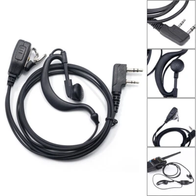 2 Pin Two Way Earpiece Headset Mic Surveillance For Motorola Radio Walkie Talkie - Image 1 of 4