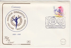 GB Stamps Souvenir Cover - Gymnastics Association Centenary, sport, medal 1988 - Picture 1 of 1