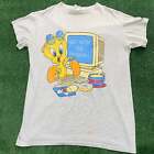 Vintage T Shirt Mens XXL OSFA Grey Graphic Print 90s Looney Tunes