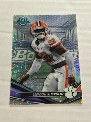 2022 BOWMAN'S BEST U TRENTON SIMPSON 54/299 SPECKLE ROOKIE CLEMSON RAVENS J4  - Image 1 of 2