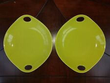 Crate & Barrel Kai Citrus Asian Noodle Bowl Green Ceramic Appetizer Plate Set 2