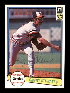 Sammy Stewart Auto Autographed Signed 1982 Donruss Card #457 Orioles 166594