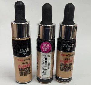 3PCS HARD CANDY GLAMOFLAUGE MIX-IN PIGMENT MAKEUP DROPS #1179 MEDIUM 2 - 0.5floz - Picture 1 of 3