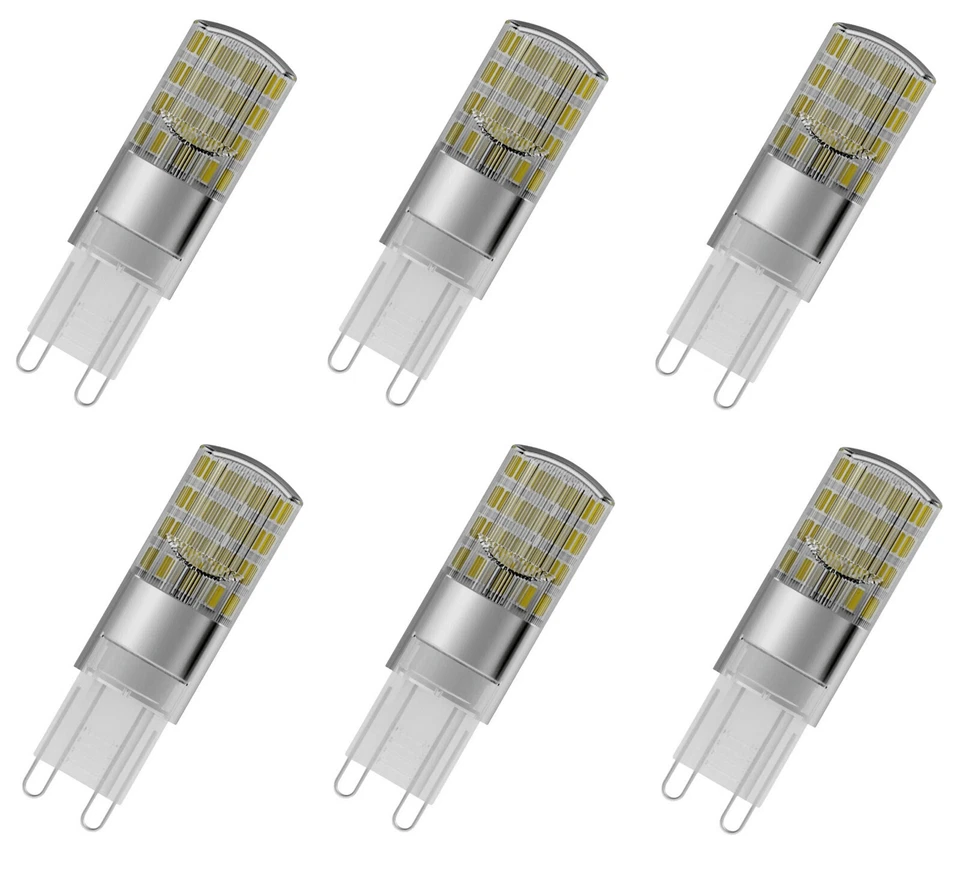 6x OSRAM LED PIN 30 G9 2,6W = 30W warmweiß 2700K 320lm EEK:F (Spektrum A-G) - Bild 1 von 4