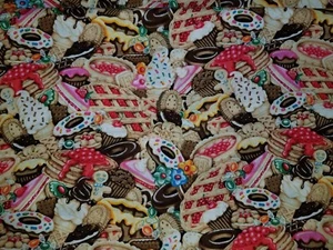 LINED WINDOW VALANCE 42X12 DESSERT BAKING CUPCAKE PIE ICE CREAM DOUGHNUT BAKERY - Picture 1 of 3