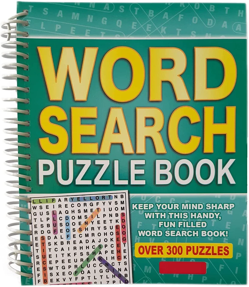 Wordsearch 300 Puzzle Book Spiral Bound Activity Brain Teaser Word Search Game - Image 1 of 1