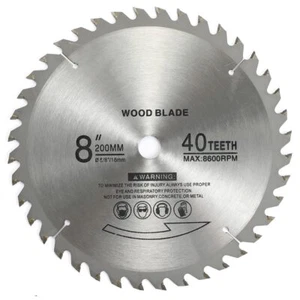 Hoja de sierra circular de corte de madera con punta de carburo de 8" 40 dientes con eje de 5/8" - Imagen 1 de 2