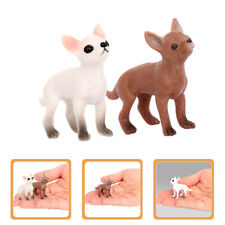  2 Pcs Chihuahua Model Playing Plastic Child Dog Figurines for Kids Adornment