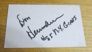 Don Herrmann Autographed Signed 3X5 Index Card NFL Football New York Giants - Picture 1 of 3