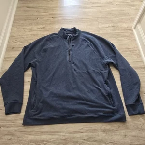 Abercrombie & Fitch Herren Pullover Baumwolle 1/4 Zip Gr. XL blau Taschen - Bild 1 von 9