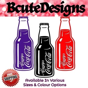 COCA COLA BOTTLE COKE VINYL DECAL TRANSFER STICKER WALL BAR PUB MANCAVE GIRLCAVE - Picture 1 of 3