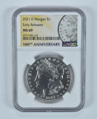 2021-D Morgan Silver Dollar Early Releases MS69 NGC Special Label *0742 - Image 1 of 4