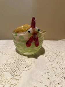 Hand Blown Glass Rooster Decorative Bowl - Picture 1 of 7