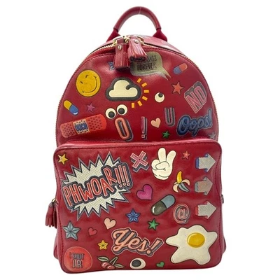 Mochila de cuero Anya Hindmarch Patchwork roja multicolor Foto 1 de 4