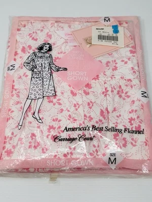 De Colección Sears Carriage Court Vestido Corto Rosa Floral Camisón Cuello Volantes Nuevo de Lote Antiguo Talla M Foto 1 de 4