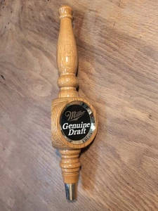 Grifo de cerveza de barril genuino Miller manillar pub en muy buen estado madera MGD 3 lados vintage - Imagen 1 de 5