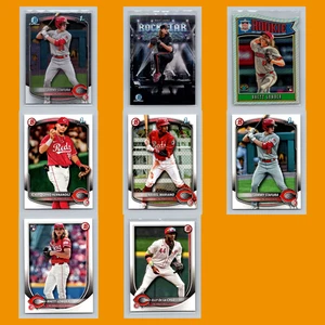 Cincinnati Reds Lot 8 Baseball Cards Bowman Chrome Prospects 1st Sammy Stafura - Picture 1 of 10
