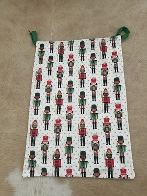 Щелкунчик большой хлопчатобумажной ткани рождественский подарок сумка на шнурке L27» x W20» - Изображение 1 из 3