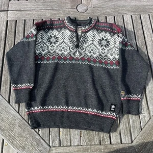Dale of Norway Wool Sweater 1/4 Zip Mens Medium Salt Lake 2002 Olympic Fair Isle - Picture 1 of 10