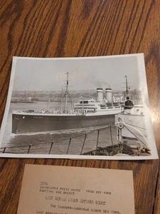 1939 Vintage Press Photo WW2 Last German Liner Outward Bound N.Y. 7x9" - Imagen 1 de 6