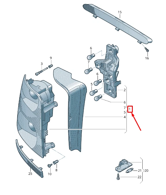 1T0945095N feu arrière gauche pour VOLKSWAGEN TOURAN 1.9 TDI