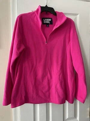 Sudadera polar Lands End rosa para mujer 1/4 cremallera pulóver talla grande 14/16 Foto 1 de 4