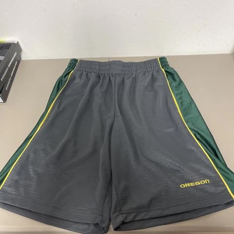 Colosseum Oregon Ducks Shorts Mens Athletic Poly Drawstring Grey/Green size M Cover