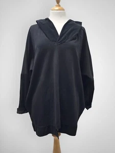 lagenlook quirky oversized hoodie in black size 12-22 - Picture 1 of 3