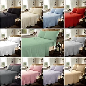 Thermal Flannelette Super Soft 100% Brushed Cotton Fitted Sheets Or Flat Sheets - Picture 1 of 16