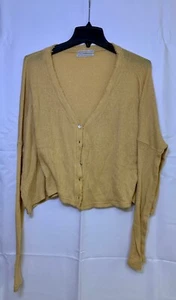 Urban Outfitters V-neck Button Front Cardigan Womens Size Medium Mustard Yellow - Picture 1 of 4