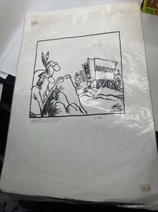MIKE PETERS CARTOON SIGNIERT Comic Mayflower Pilgrim Indians LE 20x13,5"" Stabur - Bild 1 von 8