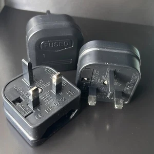 EU 2 Pin to UK 3 Pin (3 pack) Plug Power Adapter Converter Mains Fused Euro NEW - Picture 1 of 5