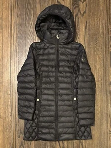 Michael Kors Packable Down Fill BLACK Puffer Longline Jacket Pxs Removable Hood - Picture 1 of 4