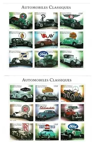 Sellos Automoviles Clasicos coches Ford Jaguar Bentley Cadillac Corvette stamps - Imagen 1 de 1