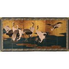 Japanese Art  Byobu  Folding Screen Japanese Masterpieces: Flock of Cranes