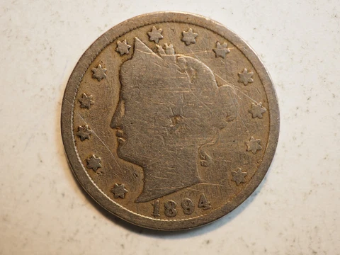 1894 LIBERTY HEAD 5 CENTS *AKA V NICKEL* - FREE SHIPPING! - A1785 Cover