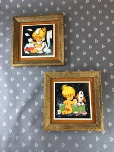 10 - G11 Mid Century Badezimmerfliese Kunst Hund Junge Naiv Kitsch - Bild 1 von 5