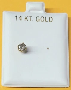 GENUINE 0.35 Cts DIAMOND STUD EARRING 14K YELLOW GOLD - New With Tag - Picture 1 of 4