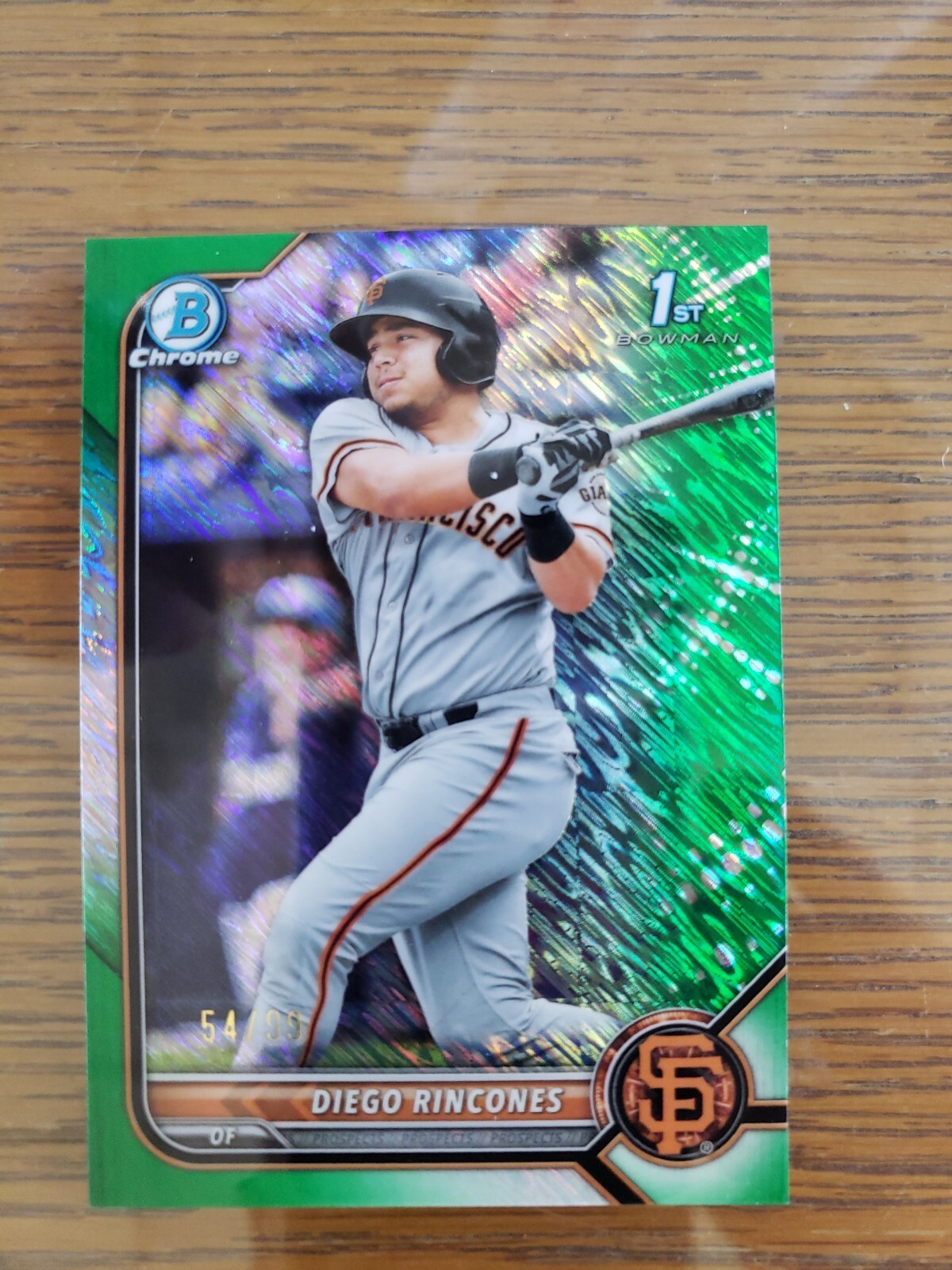 Diego Rincones 2022 Bowman Chrome 1st Bowman Green Shimmer 54/99 #BCP-65