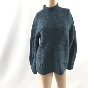 Club Monaco Women Textured Turtleneck Sweater Size S Green Cashmere Blend $269 - Picture 1 of 6