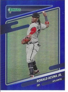 Tarjeta Donruss Blue Holo 2021 Ronald Acuña Jr. # 192 Atlanta Braves - Imagen 1 de 1