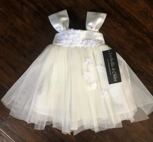 Isobella & Chloe Boutique Dress Girls 6 Months Ivory w/ Flowers NEW - Picture 1 of 6